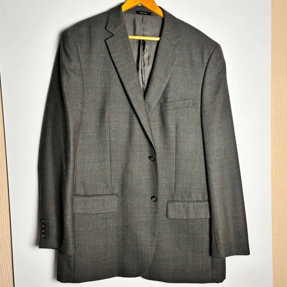 Joseph & Feiss Gold Mens 48 X Long Grey Wool Blazer Jacket Suit